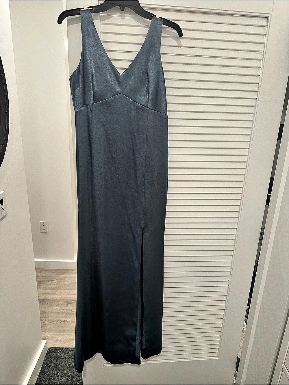 Birdy Grey French Blue Shiny Satin Dress